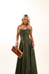 VESTIDO BABADO RODADO PRADA VESTIDO DE FESTA PETRA FINA VERDE OLIVA P